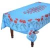 60x96" Rectangular Poppies Sky Blue Coated Cotton Tablecloth By Tissus Toselli -Home Kitchen And Dining Tablecloth Shop tissus toselli poppies sky blue rectangular cotton coated tablecloth sqw 946bcfdd f2ac 4746 9f7a ade82db91f72