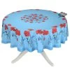 90" Round Poppies Sky Blue Acrylic-Coated Cotton Tablecloth By Tissus Toselli -Home Kitchen And Dining Tablecloth Shop tissus toselli poppies sky blue round cotton coated tablecloth sqw 1ec1dacc 828b 46fb ae0c 4221fbb51284
