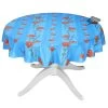 58" Round Poppies Sky Blue Acrylic-Coated Cotton Tablecloth By Tissus Toselli -Home Kitchen And Dining Tablecloth Shop tissus toselli poppies sky blue small round cotton coated tablecloth sqw c412300c 312e 4fb7 a0f0 33359f522178