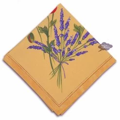 Poppies Yellow Provence Cotton Napkin By Tissus Toselli