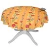58" Round Poppies Yellow Acrylic-Coated Cotton Tablecloth By Tissus Toselli -Home Kitchen And Dining Tablecloth Shop tissus toselli poppies yellow small round cotton coated tablecloth sqw