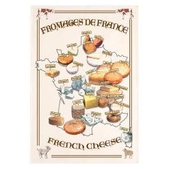 French Cheese Map Tea Towel By Torchons Et Bouchons