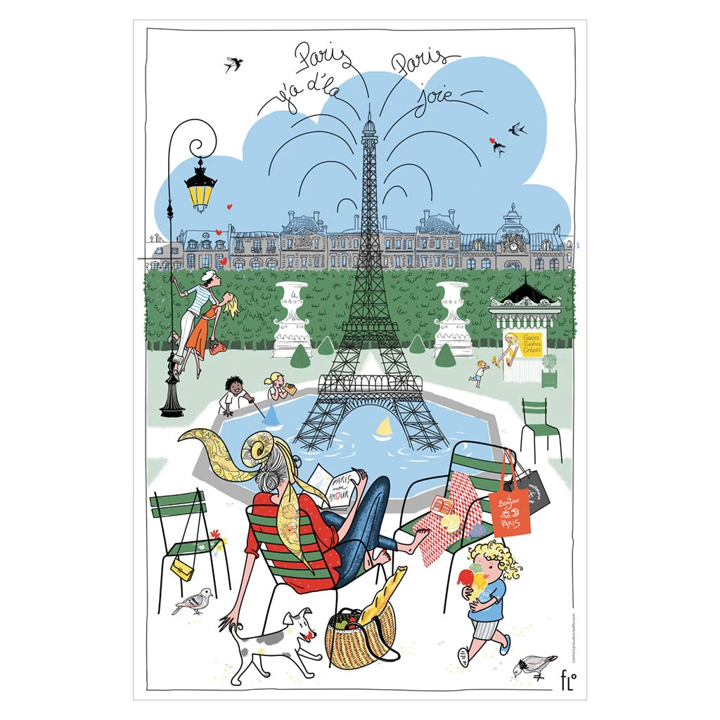 Parisian Gardens (Les Jardins Parisiens) Cotton Tea Towel By Winkler Torchons & Bouchons 3 Parisian Gardens (Les Jardins Parisiens) Cotton Tea Towel By Winkler Torchons & Bouchons
