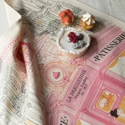 Pastry Shop (Patisserie) Tea Towel By Winkler Torchons Et Bouchons -Home Kitchen And Dining Tablecloth Shop torchons et bouchons patisserie confiserie pastry shop french tea towel asq