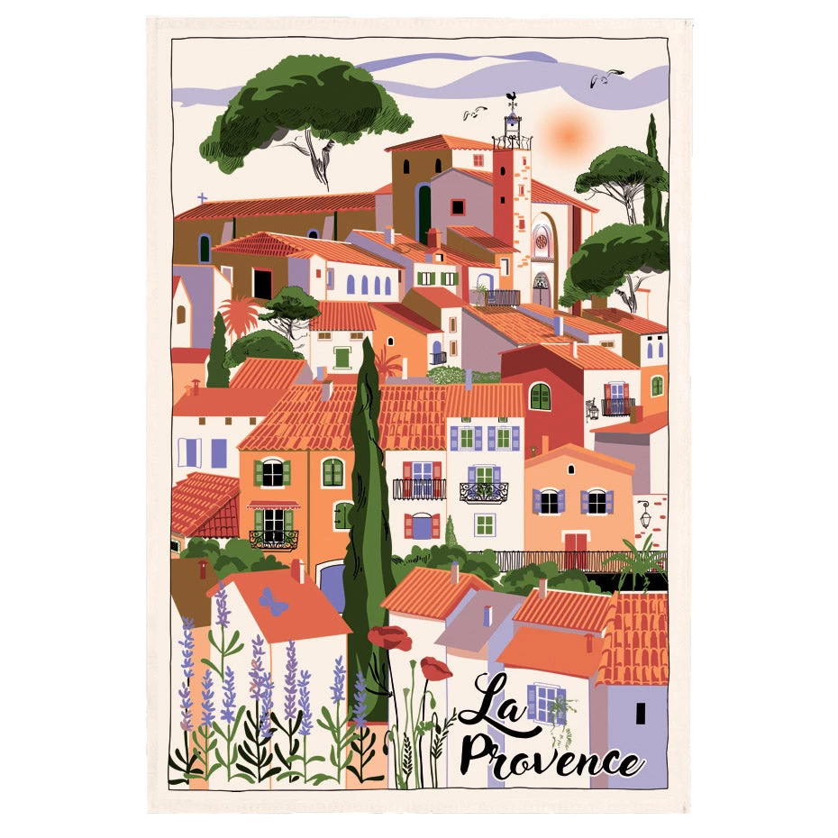Provence Village Tea Towel By Torchons Et Bouchons 3 Provence Village Tea Towel By Torchons Et Bouchons